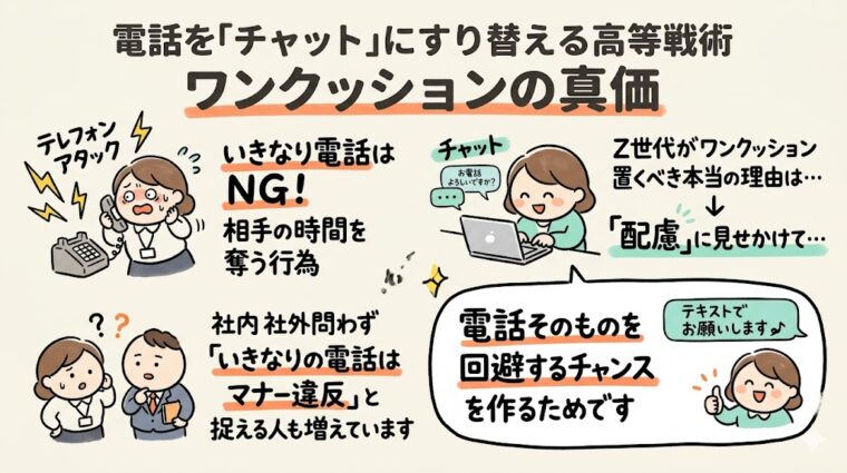 アイキャッチ画像:電話連絡をチャットへスムーズに誘導して業務効率化を図る「すり替えの技術」を示した分岐図