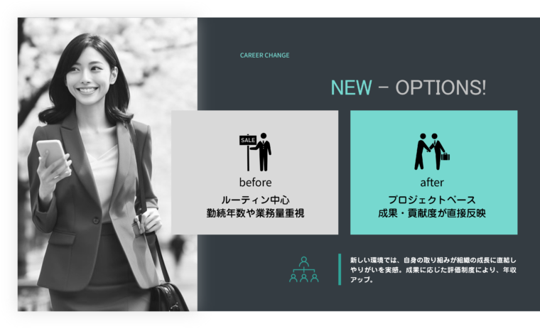 転職前と転職後の仕事面の違いを図解で解説