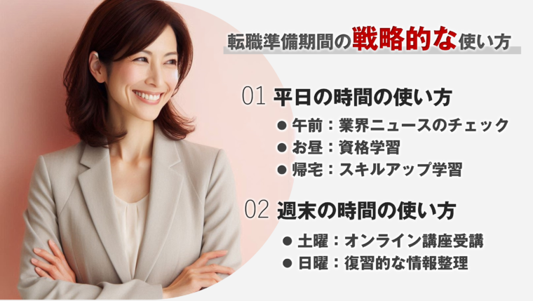 ５０代転職において、転職準備期間の戦略的な使い方を図説