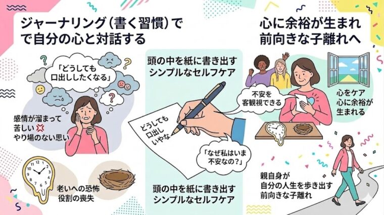 ジャーナリング(書く習慣)で自分の心と対話し、前向きな子離れを目指す方法の画像