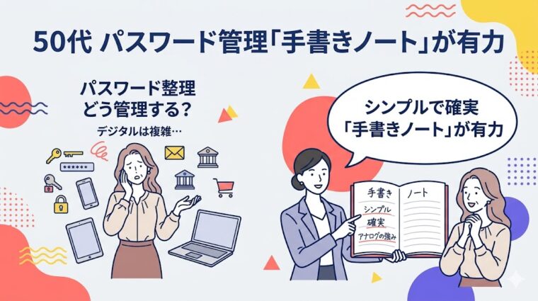 複雑なパスワード管理をアナログな「手書きノート」でシンプルに解決する提案の画像